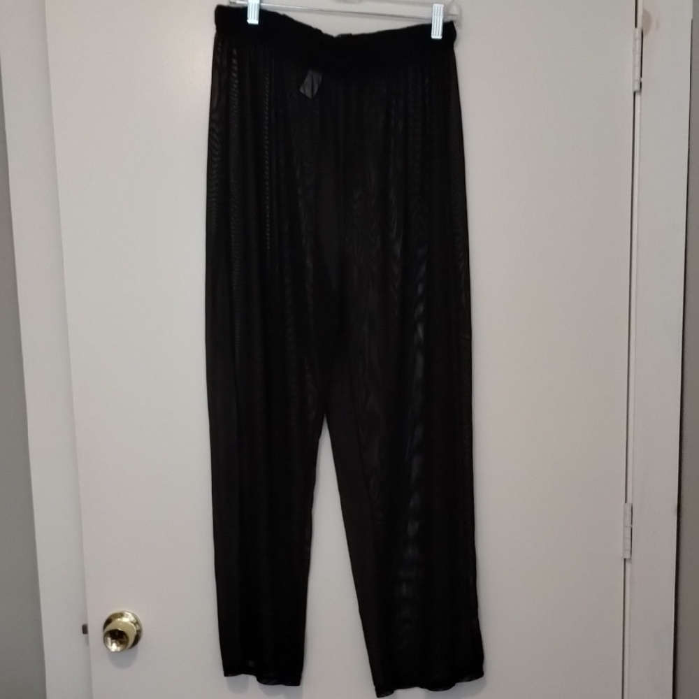 Chic Black Sheer Swim Coverup Pants